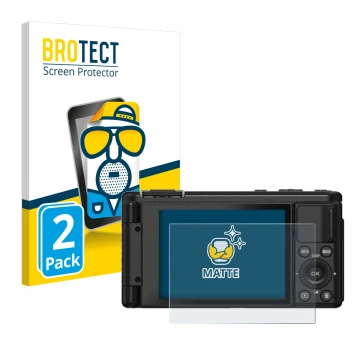 Parte frontal de un envase de producto con el logotipo de la marca BROTECT. Al lado se muestra el dispositivo Yashica City 200