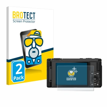 Parte frontal de un envase de producto con el logotipo de la marca BROTECT. Al lado se muestra el dispositivo Yashica City 100