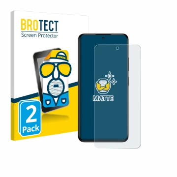 Parte frontal de un envase de producto con el logotipo de la marca BROTECT. Al lado se muestra el dispositivo myPhone N23 Plus
