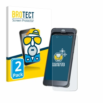 Parte frontal de un envase de producto con el logotipo de la marca BROTECT. Al lado se muestra el dispositivo Orderman 10 con 