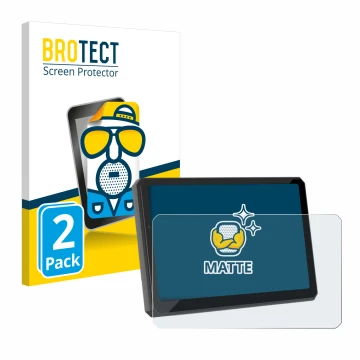 Parte frontal de un envase de producto con el logotipo de la marca BROTECT. Al lado se muestra el dispositivo Carpuride W712D 