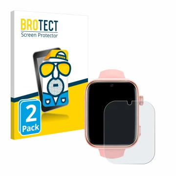 Parte frontal de un envase de producto con el logotipo de la marca BROTECT. Al lado se muestra el dispositivo Banlvs Kids Smar