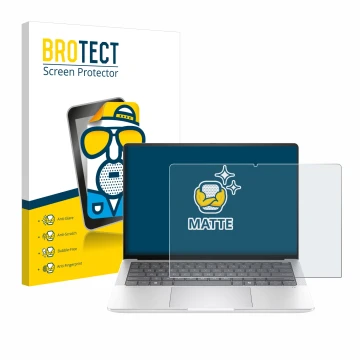 Parte frontal de un envase de producto con el logotipo de la marca BROTECT. Al lado se muestra el dispositivo HP EliteBook X G