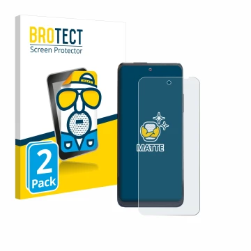 Parte frontal de un envase de producto con el logotipo de la marca BROTECT. Al lado se muestra el dispositivo Thuraya One con 