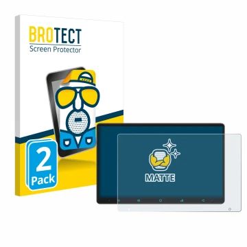Parte frontal de un envase de producto con el logotipo de la marca BROTECT. Al lado se muestra el dispositivo Joying Car Radio