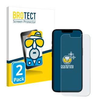 Parte frontal de un envase de producto con el logotipo de la marca BROTECT. Al lado se muestra el dispositivo Apple iPhone 16e