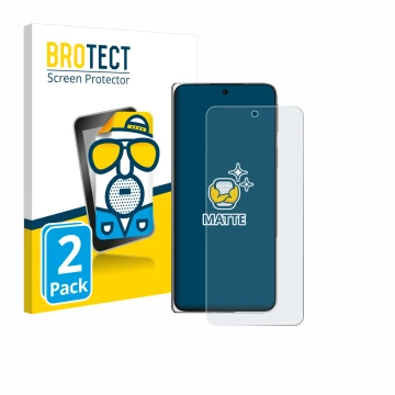 Parte frontal de un envase de producto con el logotipo de la marca BROTECT. Al lado se muestra el dispositivo Oppo Find N5 con