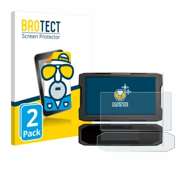 Parte frontal de un envase de producto con el logotipo de la marca BROTECT. Al lado se muestra el dispositivo Honda NT 1100 20