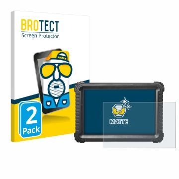 Parte frontal de un envase de producto con el logotipo de la marca BROTECT. Al lado se muestra el dispositivo iCarsoft CR Ultr