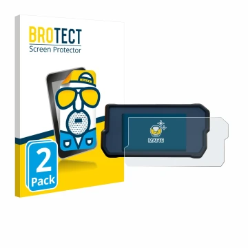 Parte frontal de un envase de producto con el logotipo de la marca BROTECT. Al lado se muestra el dispositivo KTM 390 / 890 Ad