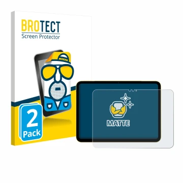 Parte frontal de un envase de producto con el logotipo de la marca BROTECT. Al lado se muestra el dispositivo Apple iPad Air 1