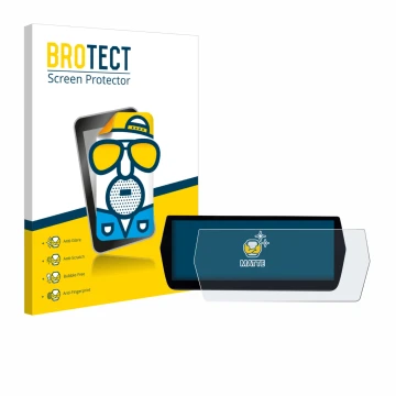 Parte frontal de un envase de producto con el logotipo de la marca BROTECT. Al lado se muestra el dispositivo MG ZS Hybrid+ co