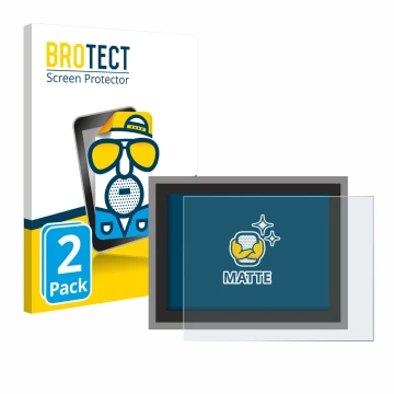 Parte frontal de un envase de producto con el logotipo de la marca BROTECT. Al lado se muestra el dispositivo Megger MFT-X1 co