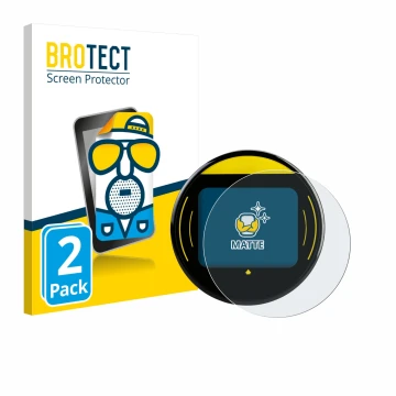 Parte frontal de un envase de producto con el logotipo de la marca BROTECT. Al lado se muestra el dispositivo Nayax Onyx con s