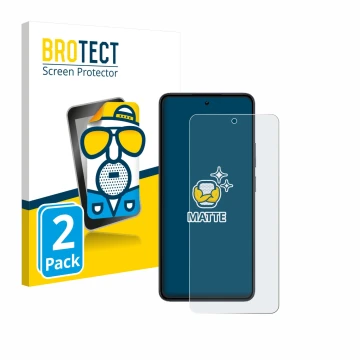 Parte frontal de un envase de producto con el logotipo de la marca BROTECT. Al lado se muestra el dispositivo realme 14 con su