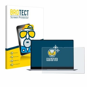 Parte frontal de un envase de producto con el logotipo de la marca BROTECT. Al lado se muestra el dispositivo Samsung Galaxy B