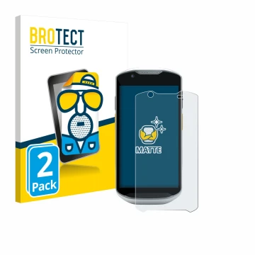 Parte frontal de un envase de producto con el logotipo de la marca BROTECT. Al lado se muestra el dispositivo Zebra TC52x-HC c