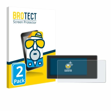 Parte frontal de un envase de producto con el logotipo de la marca BROTECT. Al lado se muestra el dispositivo Acta Berg Radio 