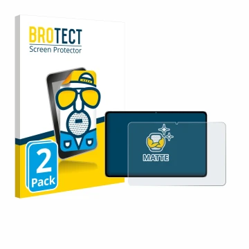 Parte frontal de un envase de producto con el logotipo de la marca BROTECT. Al lado se muestra el dispositivo Nubia Pad Pro co