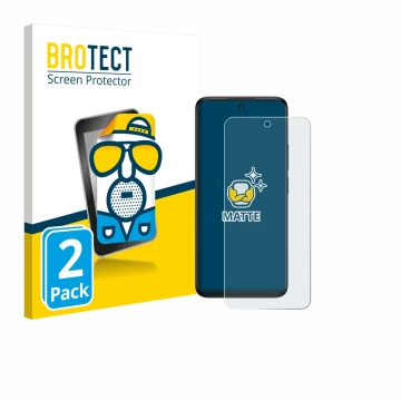 Parte frontal de un envase de producto con el logotipo de la marca BROTECT. Al lado se muestra el dispositivo TCL 60 5G con su