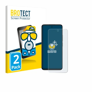 Parte frontal de un envase de producto con el logotipo de la marca BROTECT. Al lado se muestra el dispositivo TCL SE NxtPaper 