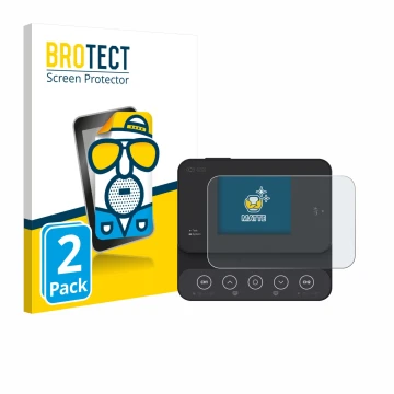 Parte frontal de un envase de producto con el logotipo de la marca BROTECT. Al lado se muestra el dispositivo ISDT K2Zip con s