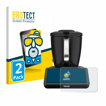 Parte frontal de un envase de producto con el logotipo de la marca BROTECT. Al lado se muestra el dispositivo Vorwerk Bimby TM