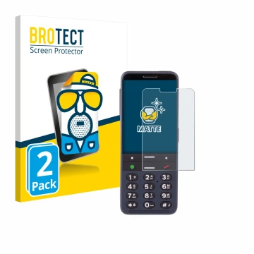 Parte frontal de un envase de producto con el logotipo de la marca BROTECT. Al lado se muestra el dispositivo BlindShell Class