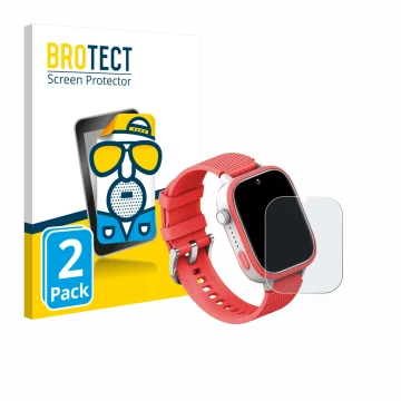 Parte frontal de un envase de producto con el logotipo de la marca BROTECT. Al lado se muestra el dispositivo AngelTech Kids S