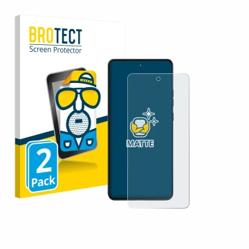 Parte frontal de un envase de producto con el logotipo de la marca BROTECT. Al lado se muestra el dispositivo Motorola Moto G8