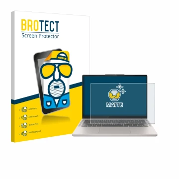 Parte frontal de un envase de producto con el logotipo de la marca BROTECT. Al lado se muestra el dispositivo Lenovo Chromeboo