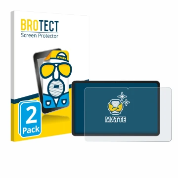 Parte frontal de un envase de producto con el logotipo de la marca BROTECT. Al lado se muestra el dispositivo Doogee V Pad 12