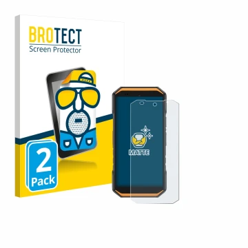 Parte frontal de un envase de producto con el logotipo de la marca BROTECT. Al lado se muestra el dispositivo Ulefone Armor X3