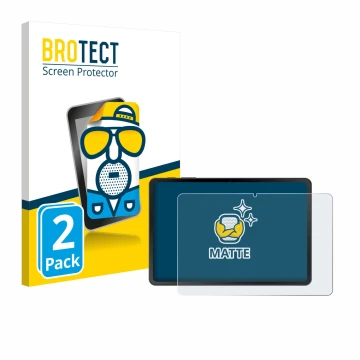 Parte frontal de un envase de producto con el logotipo de la marca BROTECT. Al lado se muestra el dispositivo Doogee Tab A9 co