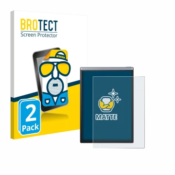Parte frontal de un envase de producto con el logotipo de la marca BROTECT. Al lado se muestra el dispositivo iflytek Ainote A