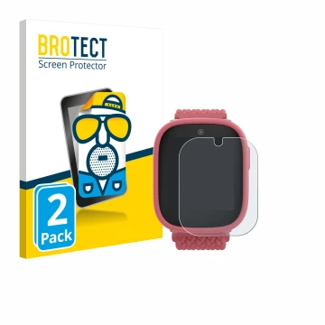 Parte frontal de un envase de producto con el logotipo de la marca BROTECT. Al lado se muestra el dispositivo Xplora X6 Play 2