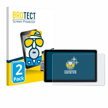 Parte frontal de un envase de producto con el logotipo de la marca BROTECT. Al lado se muestra el dispositivo Viltrox DC-A1 28