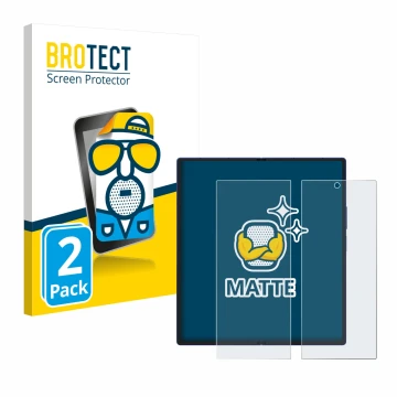 Parte frontal de un envase de producto con el logotipo de la marca BROTECT. Al lado se muestra el dispositivo Samsung Galaxy Z