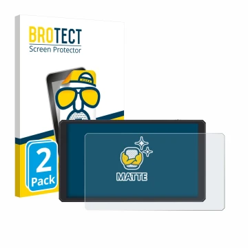 Parte frontal de un envase de producto con el logotipo de la marca BROTECT. Al lado se muestra el dispositivo Feelworld CUT6 6