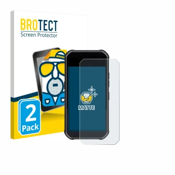 Parte frontal de un envase de producto con el logotipo de la marca BROTECT. Al lado se muestra el dispositivo SkyCaddie Pro 5X