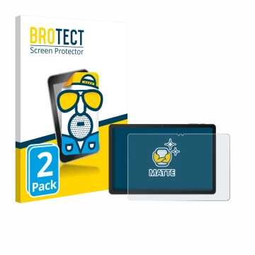 Parte frontal de un envase de producto con el logotipo de la marca BROTECT. Al lado se muestra el dispositivo VALE Tablet V11E