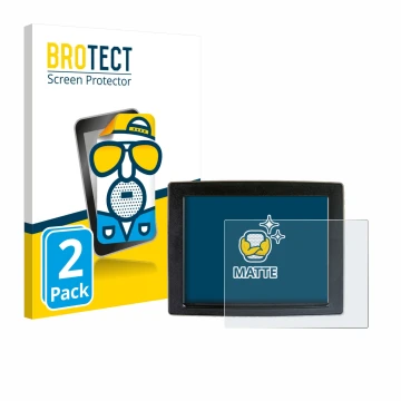 Parte frontal de un envase de producto con el logotipo de la marca BROTECT. Al lado se muestra el dispositivo John Deere Green