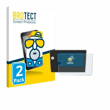 Parte frontal de un envase de producto con el logotipo de la marca BROTECT. Al lado se muestra el dispositivo Volkswagen Polo 