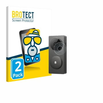 Parte frontal de un envase de producto con el logotipo de la marca BROTECT. Al lado se muestra el dispositivo Aqara Hub G410 c