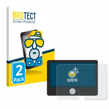 Parte frontal de un envase de producto con el logotipo de la marca BROTECT. Al lado se muestra el dispositivo Dynavin D9-DCX P