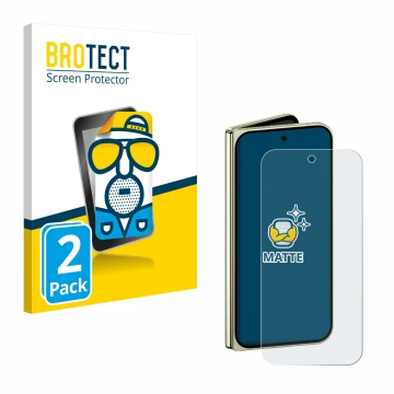 Parte frontal de un envase de producto con el logotipo de la marca BROTECT. Al lado se muestra el dispositivo Google Pixel 10 