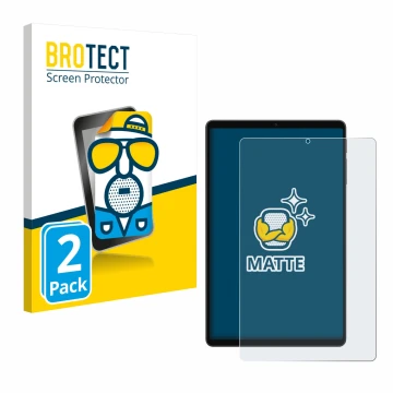 Parte frontal de un envase de producto con el logotipo de la marca BROTECT. Al lado se muestra el dispositivo Alldocube iPlay 