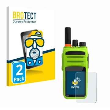 Parte frontal de un envase de producto con el logotipo de la marca BROTECT. Al lado se muestra el dispositivo Talkpod N58 Plus