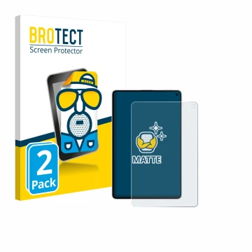 Parte frontal de un envase de producto con el logotipo de la marca BROTECT. Al lado se muestra el dispositivo Huawei MatePad M