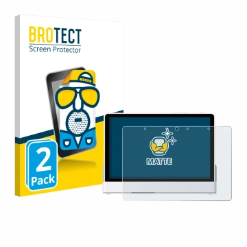 Parte frontal de un envase de producto con el logotipo de la marca BROTECT. Al lado se muestra el dispositivo eufy Smart Displ